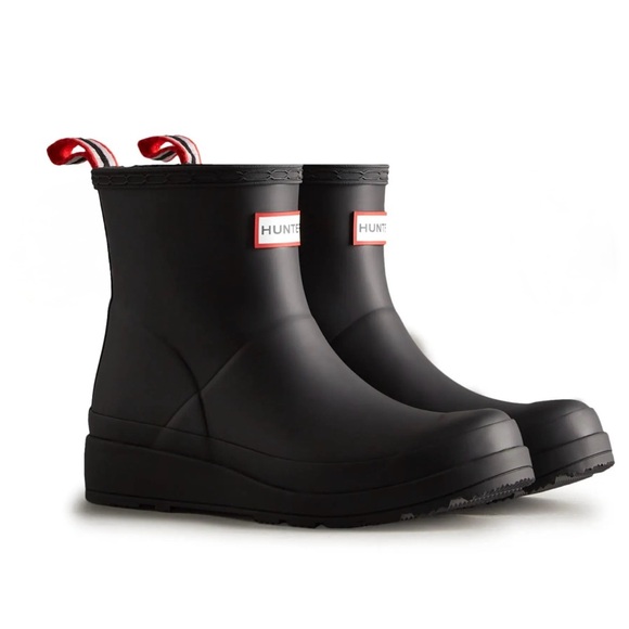 Hunter Original Play Boot Short Waterproof Rubber Rain Boots, Black Women's US 9 - Picture 1 of 11
